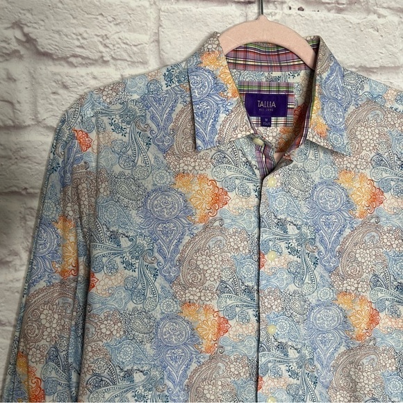 Tallia Men’s Paisley Print Button Down Business Casual Shirt - Picture 7 of 12